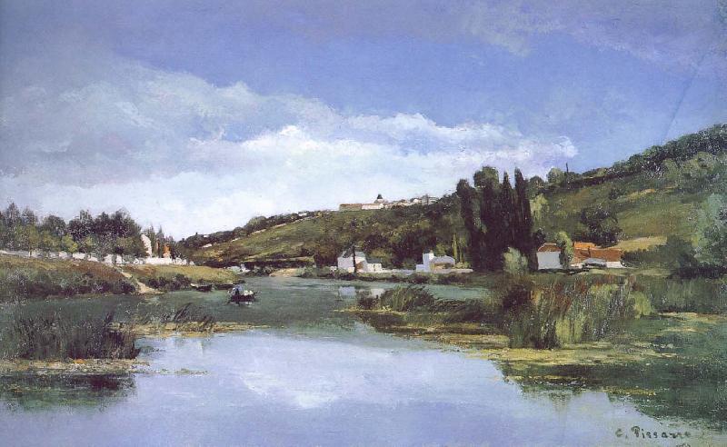 Camille Pissarro First Nepali Weiye Marx and Engels river bank Sweden oil painting art